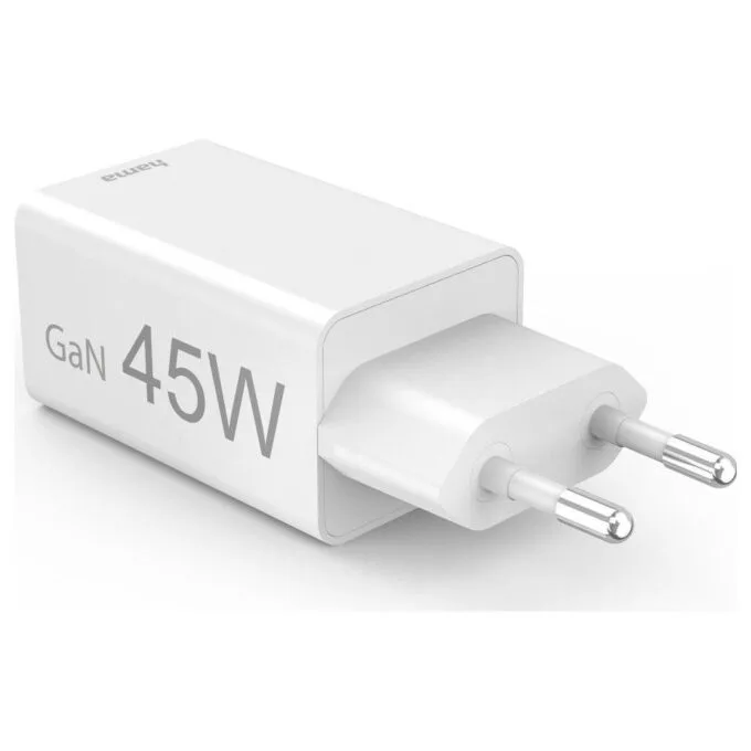 Hama mini GAN 45W PD/QC 1x USB-C, 1x USB-A white — image 3