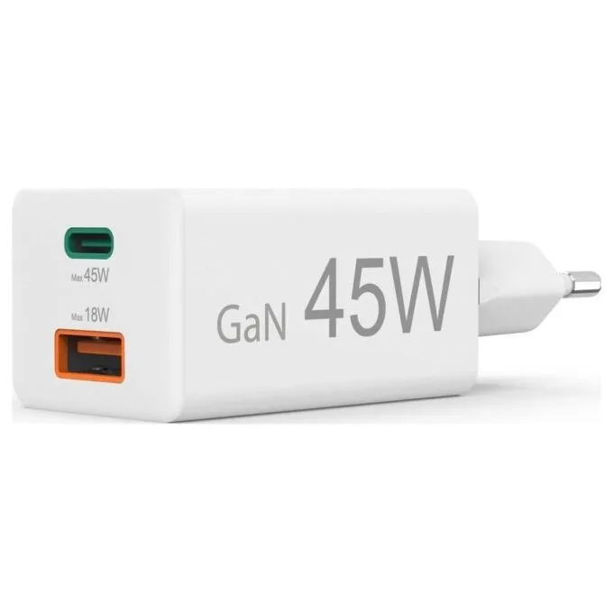 Hama mini GAN 45W PD/QC 1x USB-C, 1x USB-A white — image 7