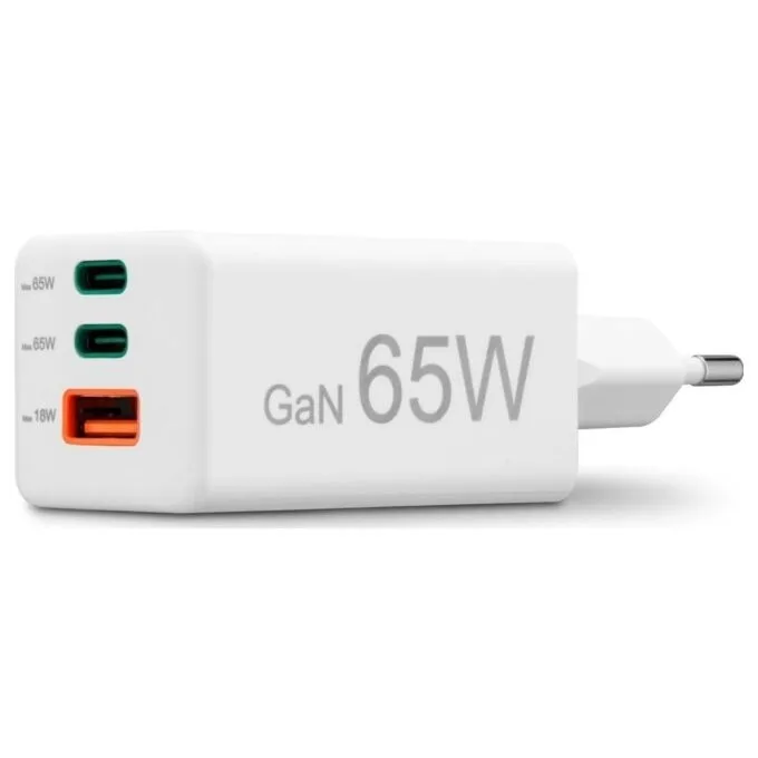 Hama mini Gan 65W PD/QC 2x USB-C, 1x USB-A white — image 6