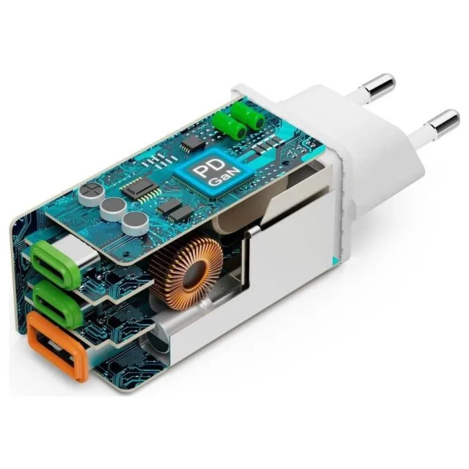 Hama mini Gan 65W PD/QC 2x USB-C, 1x USB-A white — image 8