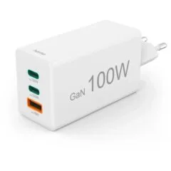 Hama mini 100W GaN PD/QC 2x USB-C, 1x USB-A biały