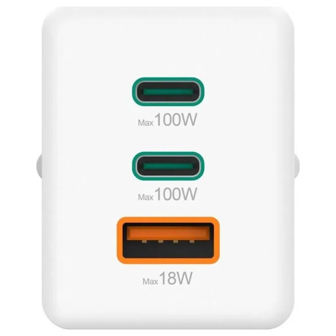 Hama mini 100W GaN PD/QC 2x USB-C, 1x USB-A biały — image 4