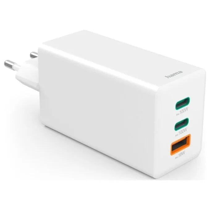 Hama mini 100W GaN PD/QC 2x USB-C, 1x USB-A biały — image 5