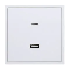 HDL Panel TILE SERIES Ivory White 1xUSB-A 1xUSB-C