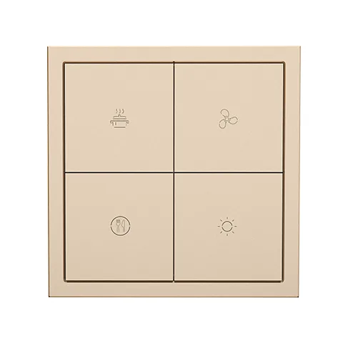 HDL Panel Tile Series 4 Button Smart Panel Champagne Gold HDL-M/PT4RA.1 — image 1