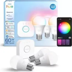 Philips Hue E WCA 806lm | A60 | E27 3 pcs + Hue Bridge