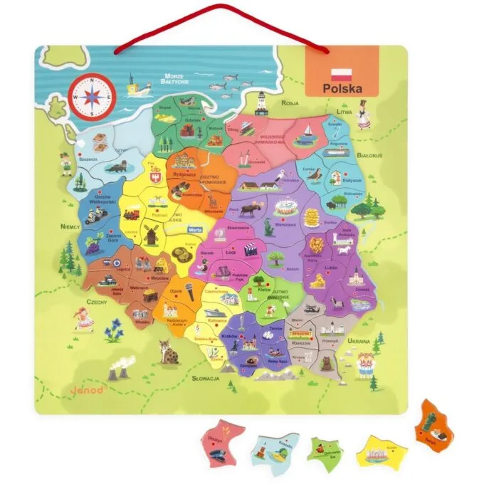 Janod Map of Poland 69 magnets — image 1