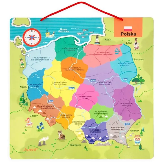 Janod Map of Poland 69 magnets — image 3