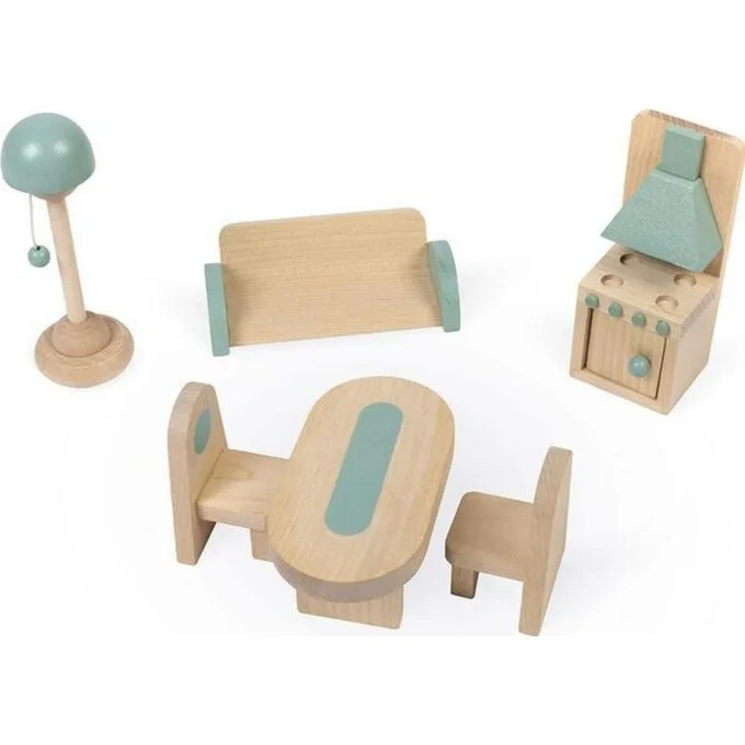 Lilliputiens Wooden dollhouse with 15 accessories J06467 — image 6