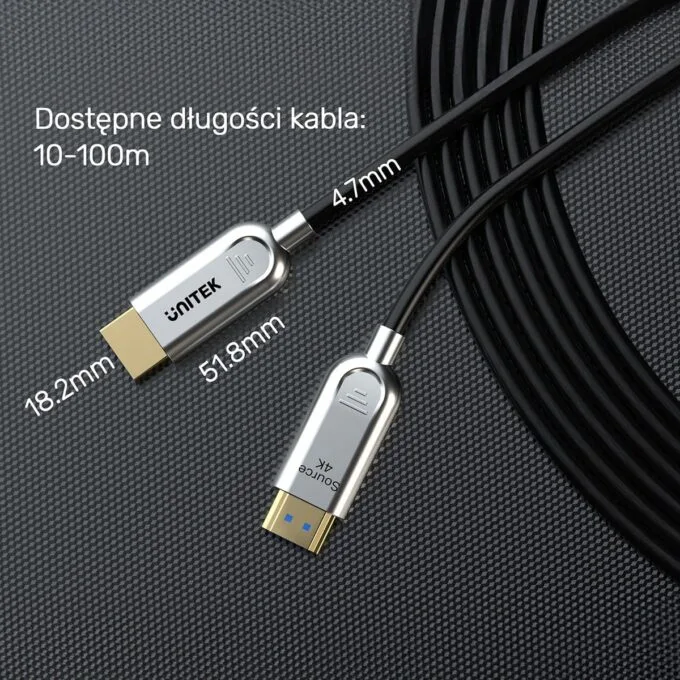 Unitek HDMI 2.0 optical cable AOC 4K 60Hz 20 m — image 9