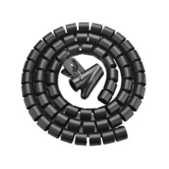 Unitek spiral organizer for cables, 50 meters, 22 mm diameter, black