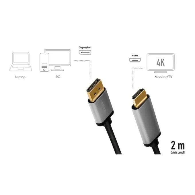 LogiLink DisplayPort - HDMI 2.0m (CDA0107) — image 2