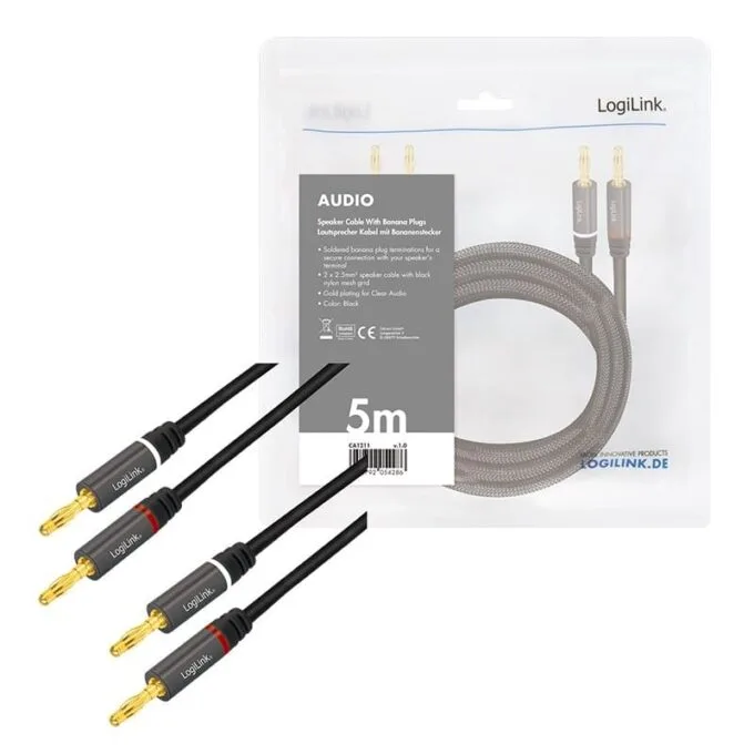 LogiLink audio, banana plug 5.0m — image 2