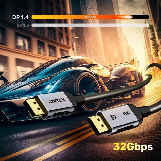 Unitek Cable DisplayPort 1.4 8k 60hz, 4k 240hz, HD 1m — image 8