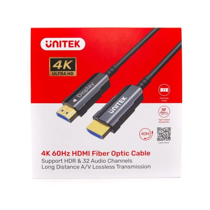 Unitek HDMI 2.0 optical cable AOC 4K 60Hz 50m black — image 12