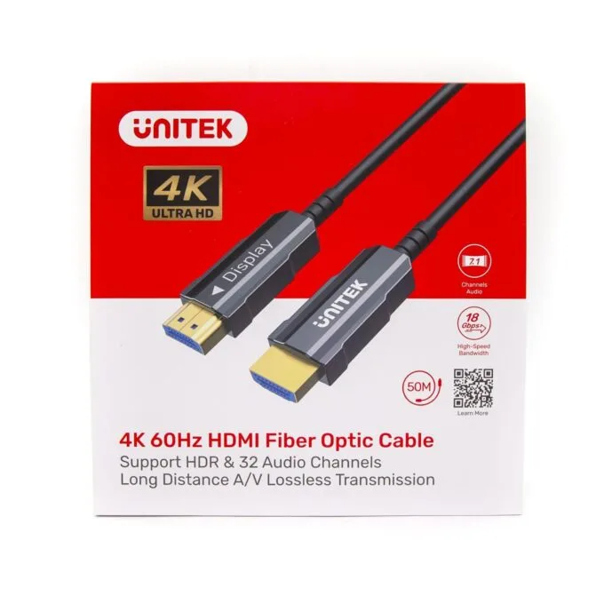 Unitek HDMI 2.0 optical cable AOC 4K 60Hz 50m black — image 14