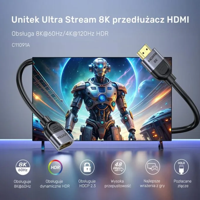 HDMI Extension Unit (M) - HDMI (F) 2.1, 8K 1m — image 6