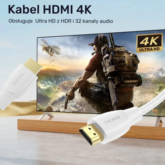 Unitek HDMI 2.0 cable 4K white 7.5m — image 14