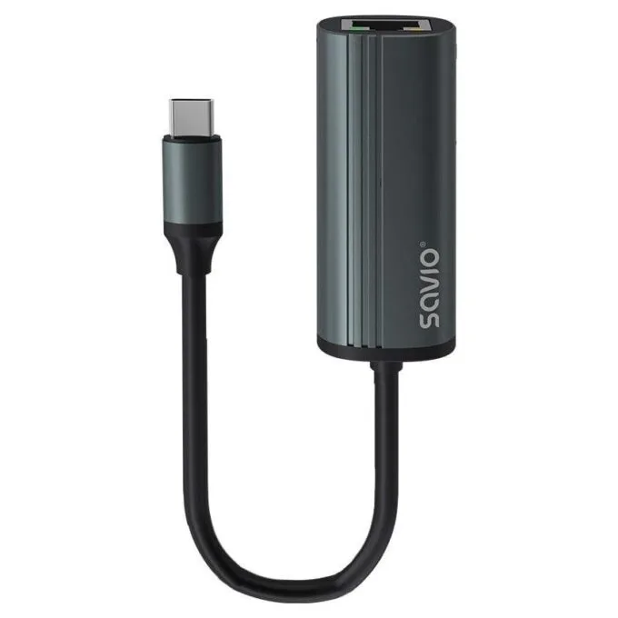 Savio AK-56 USB-C 3.1 GEN adapter 1 for RJ-45 Gigabit Ethernet — image 1