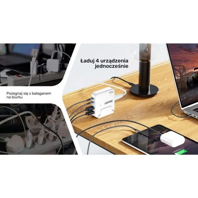 Unitek Desk Charger GAN 70W 2xUSB-A 2xUSB-C — image 12