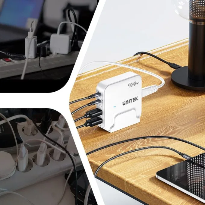 Unitek Desk Charger GAN 100W 2xUSB-A 2xUSB-C black — image 5