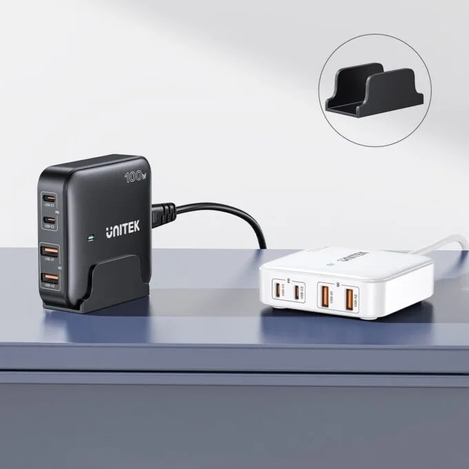 Unitek Desk Charger GAN 100W 2xUSB-A 2xUSB-C white — image 6