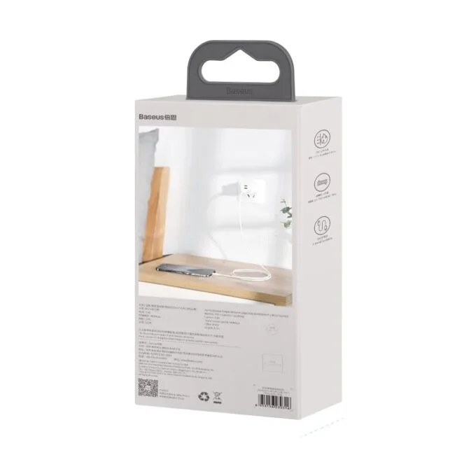 Baseus Simple Wisdom USB-C for Lightning, PD, 20W, 1.5m (white) 2 pcs. — image 10