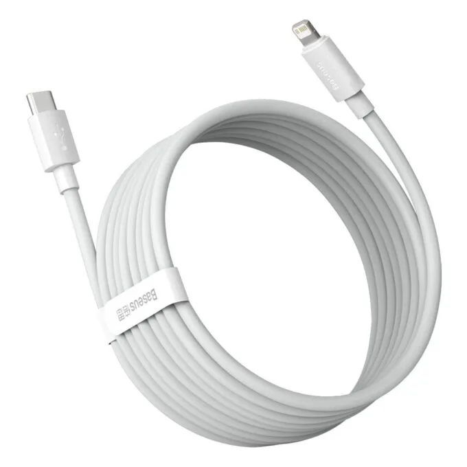 Baseus Simple Wisdom USB-C for Lightning, PD, 20W, 1.5m (white) 2 pcs. — image 3