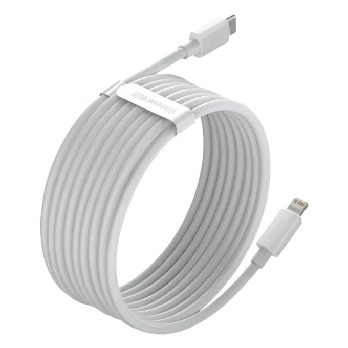 Baseus Simple Wisdom USB-C for Lightning, PD, 20W, 1.5m (white) 2 pcs. — image 5