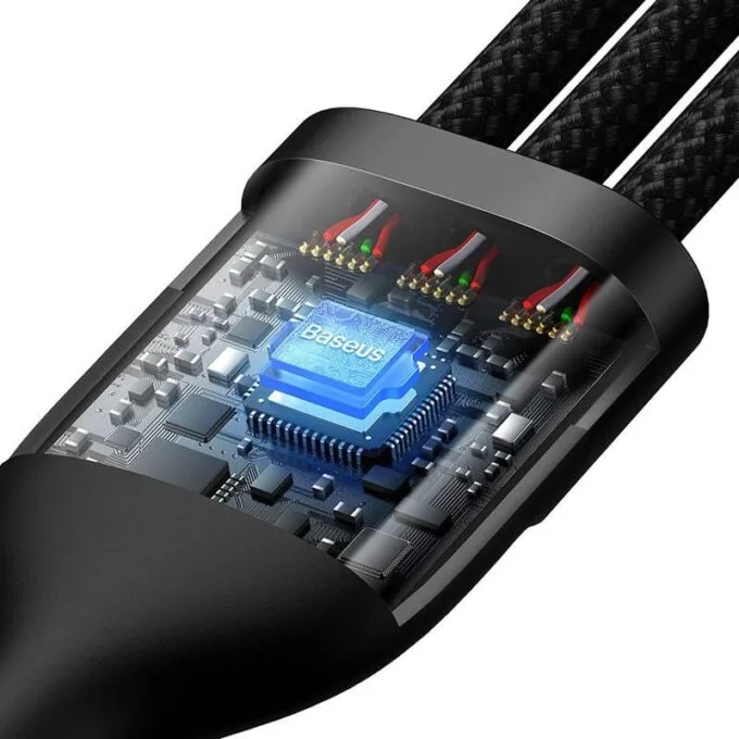 Baseus Flash Series 2 USB 3w1, USB-C + micro USB + Lightning, 100W, 1.2m (black) — image 3