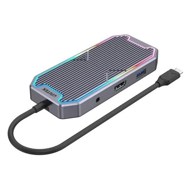 Unitek Hub USB-C HDMI RJ45 3,5mm audio 100W 10Gbps — image 1