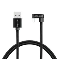 LogiLink USB 2.0 | USB-A - USB-C 3.0m in angled black
