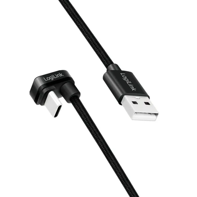 LogiLink USB 2.0 | USB-A - USB-C 3.0m in angled black — image 2