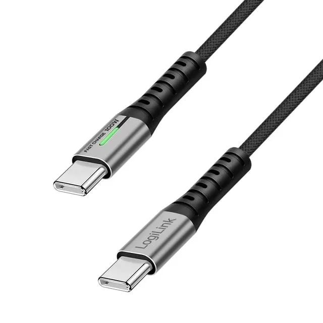 LogiLink USB-C 20 Gb/s, 100W 2.0m in black cover — image 2