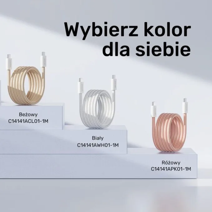 Unitek Cable magnetically rolled USB C PD 100W beige 1m — image 11