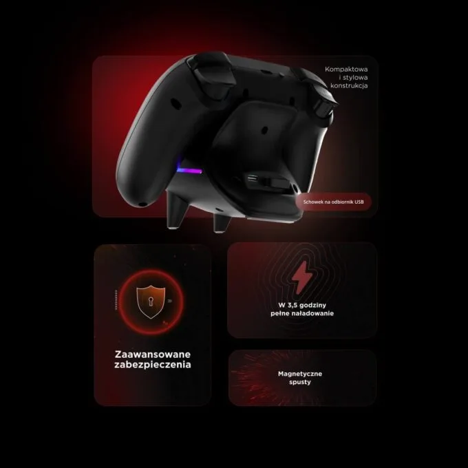 Rampage Hydra Pro Pad wireless RGB 2.4G Hall, magnetic triggers with charging station black — image 12
