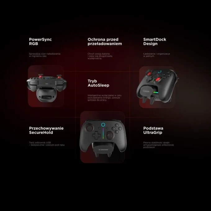 Rampage Hydra Pro Pad wireless RGB 2.4G Hall, magnetic triggers with charging station black — image 13