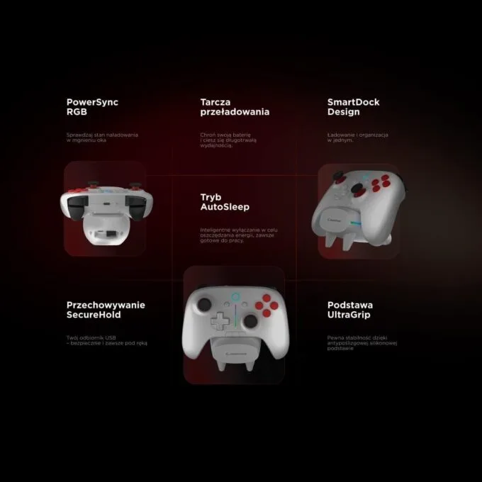 Rampage Hydra Pro Pad Wireless RGB 2.4G Hall, magnetic triggers with white charging station — image 14