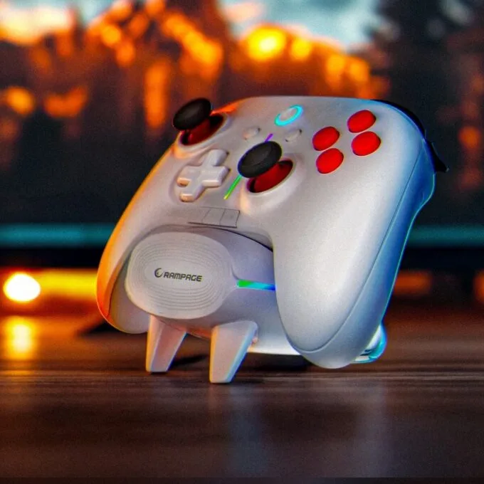 Rampage Hydra Pro Pad Wireless RGB 2.4G Hall, magnetic triggers with white charging station — image 7