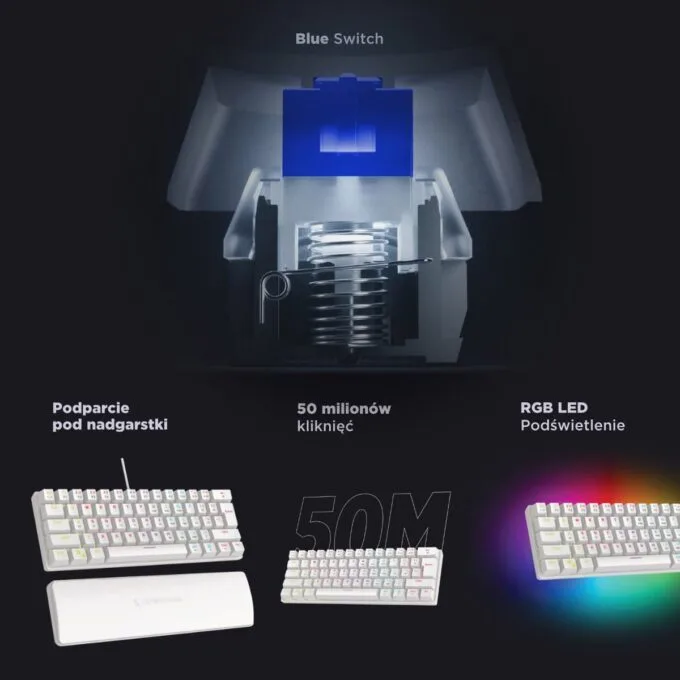 Rampage POWERRK60 Blue Switch White — image 4