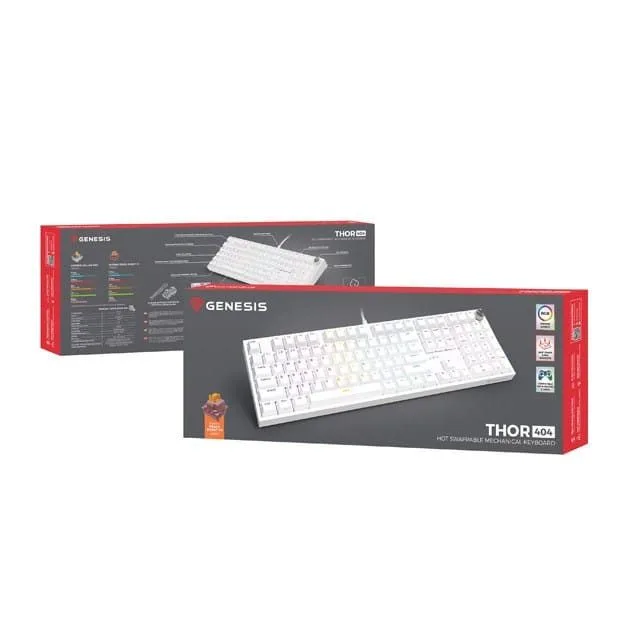 Genesis Thor 404 White RGB Outemu Peach Silent — image 9