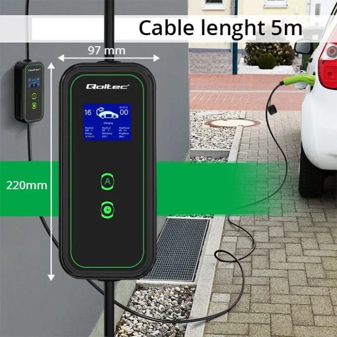 Qoltec Mobilna ładowarka do samochodów EV 2 w 1 typ2 | 3.5kW | 230V — image 12