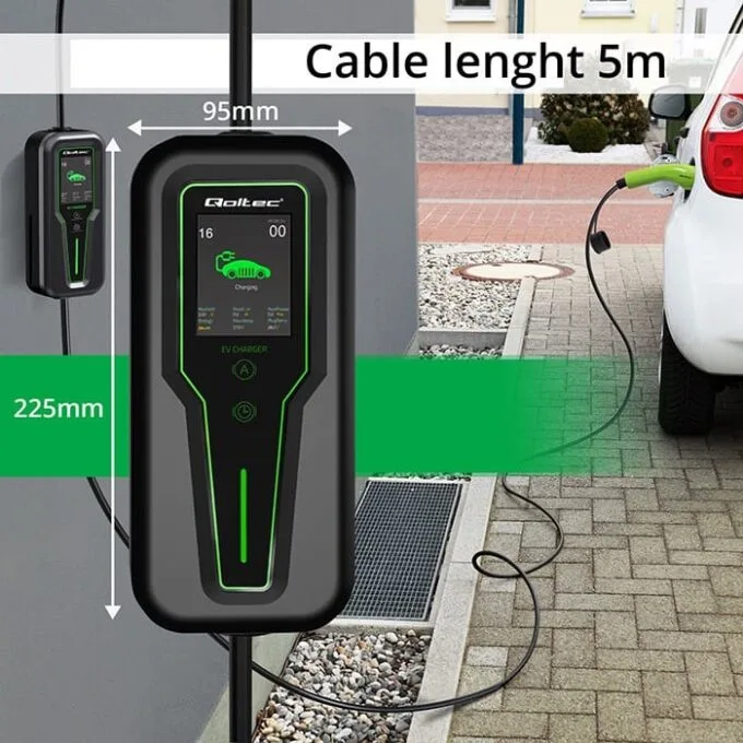 Qoltec Mobile charger for EV electric car with 2 in1 control Type2 | 3.5kW | 230V | LCD | Portable | Wallbox | 5m — image 10