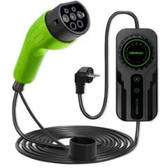 Qoltec Mobile charger for EV electric car with 2 in1 control Type2 | Schuko | 3.5kW | 230V | LCD | Portable | Wallbox | 5m