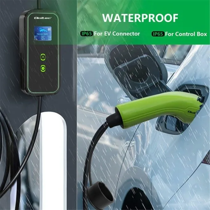 Qoltec Mobilna ładowarka do samochodu elektrycznego EV z regulacją 2w1 Typ2 | 11kW | CEE 5 PIN | Wi-fi| LCD | 3 fazy | Przenośna | Wallbox | 5m — image 11