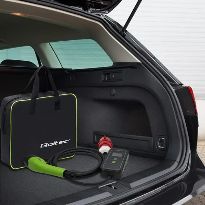 Qoltec Mobilna ładowarka do samochodu elektrycznego EV z regulacją 2w1 Typ2 | 11kW | CEE 5 PIN | Wi-fi| LCD | 3 fazy | Przenośna | Wallbox | 5m — image 14