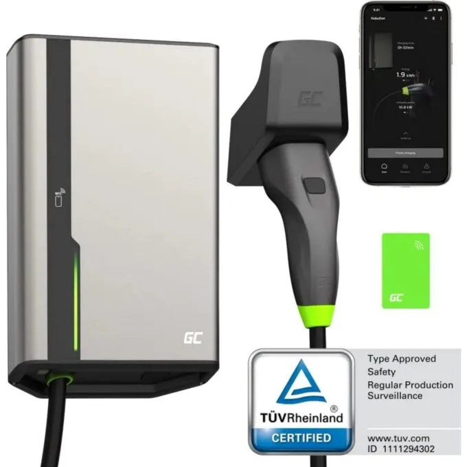 Green Cell HabuDen Wallbox 22kW 32A 7,5m NFC Kabel Typ 2 — image 1