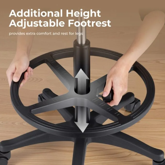 Lumivida Office Stool Ergonomic with Height Adjustale Faux Leather Upholstered Seat CH04-12 — image 2