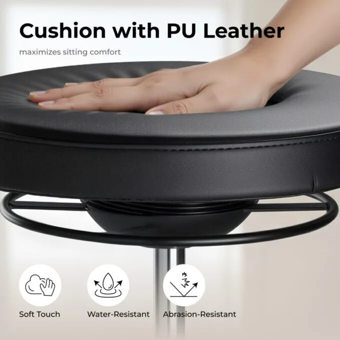Lumivida Office Stool Ergonomic with Height Adjustale Faux Leather Upholstered Seat CH04-12 — image 5