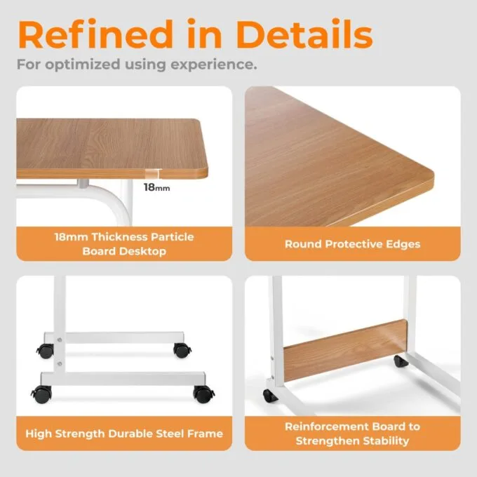 Lumivida Computer Tray Desk Mobile Height Adjustable 50x60cm FWS10-3 — image 6